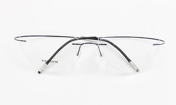 Women's Eyeglasses Flexible Memory Titanium Rimless N20003 - black