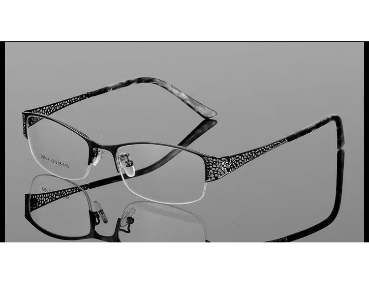 Bclear Women's Semi Rim Rectangle Alloy Eyeglasses S99001 - white