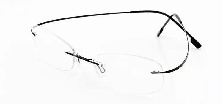 Women's Eyeglasses Memory Titanium Alloy Frame Rimless 865 - black