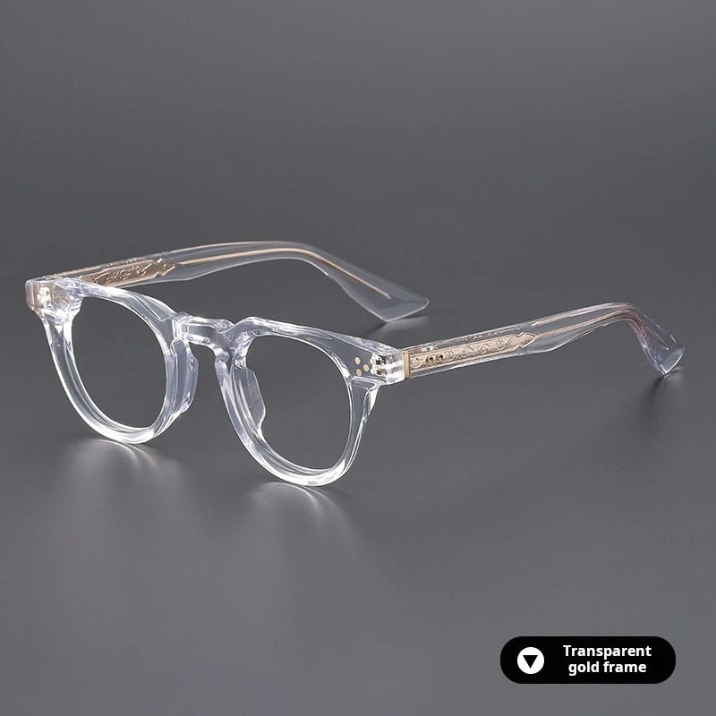 Xbora Unisex Full Rim Oval Brow Line Thick Acetate Eyeglasses 655008 - Transparent