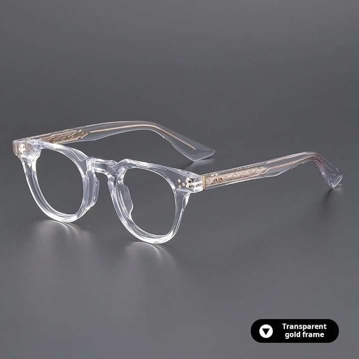 Xbora Unisex Full Rim Oval Brow Line Thick Acetate Eyeglasses 655008 - Transparent