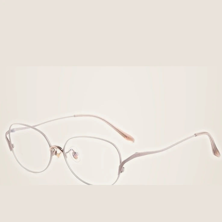 Xbora Unisex Full Rim Oval Square Titanium Alloy Eyeglasses 70301 - Coffee