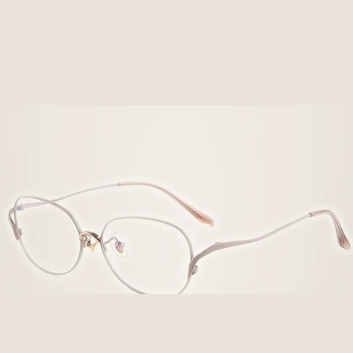 Xbora Unisex Full Rim Oval Square Titanium Alloy Eyeglasses 70301 - Coffee