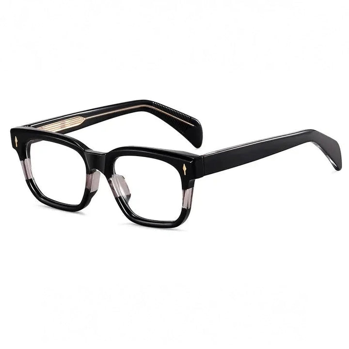 Xbora Unisex Full Rim Square Thick Tr 90 CP Eyeglasses  82194 - Black Gray