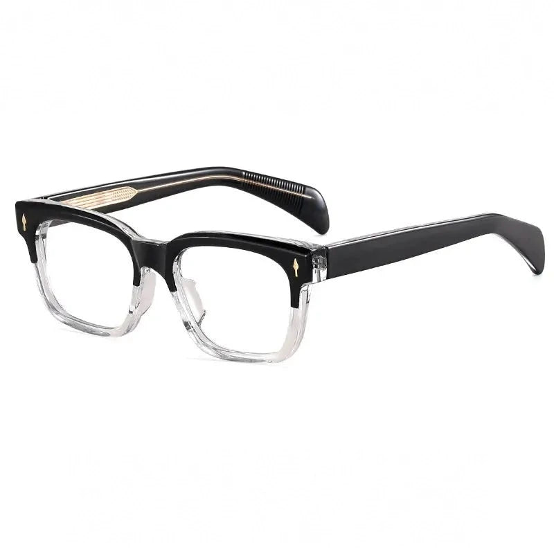 Xbora Unisex Full Rim Square Thick Tr 90 CP Eyeglasses  82194 - Gradient Black White