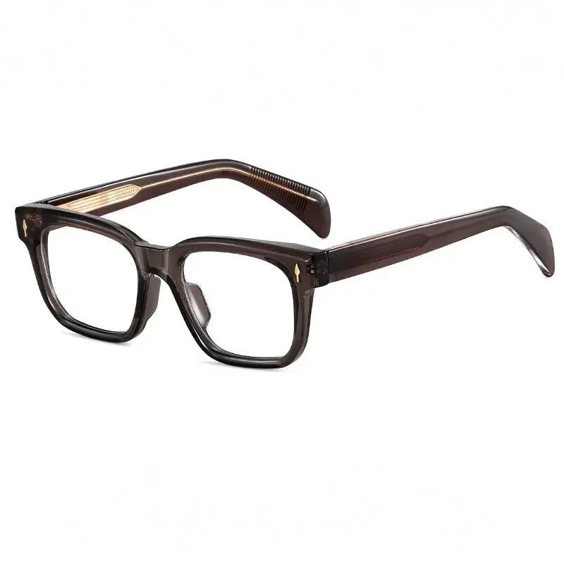 Xbora Unisex Full Rim Square Thick Tr 90 CP Eyeglasses  82194 - Transparent Gray