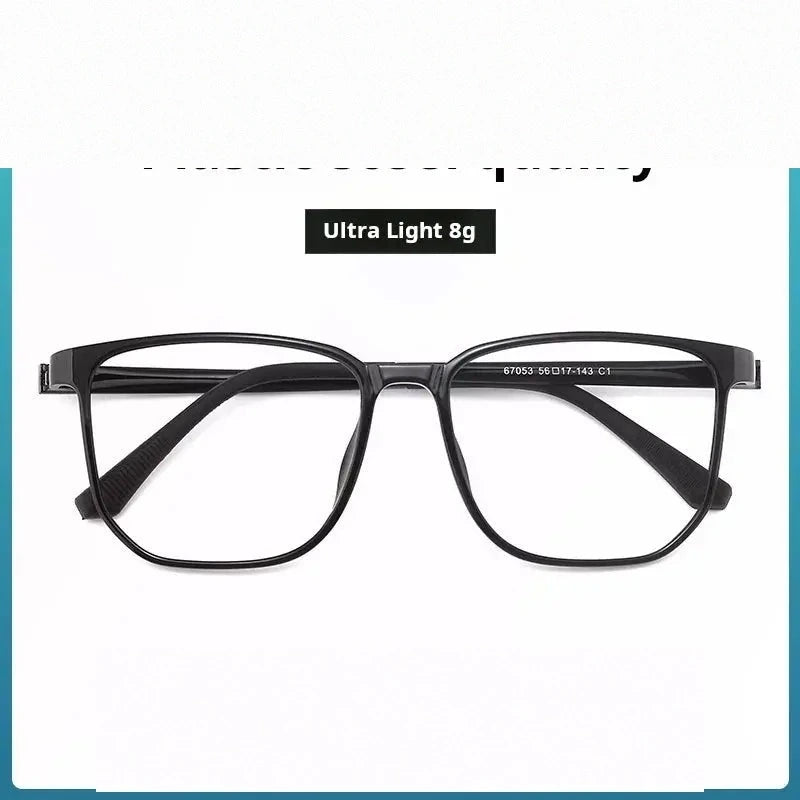Xbora Unisex Full Rim Square Tr 90 Stainless Steel Eyeglasses 67053 - Brihgt Black