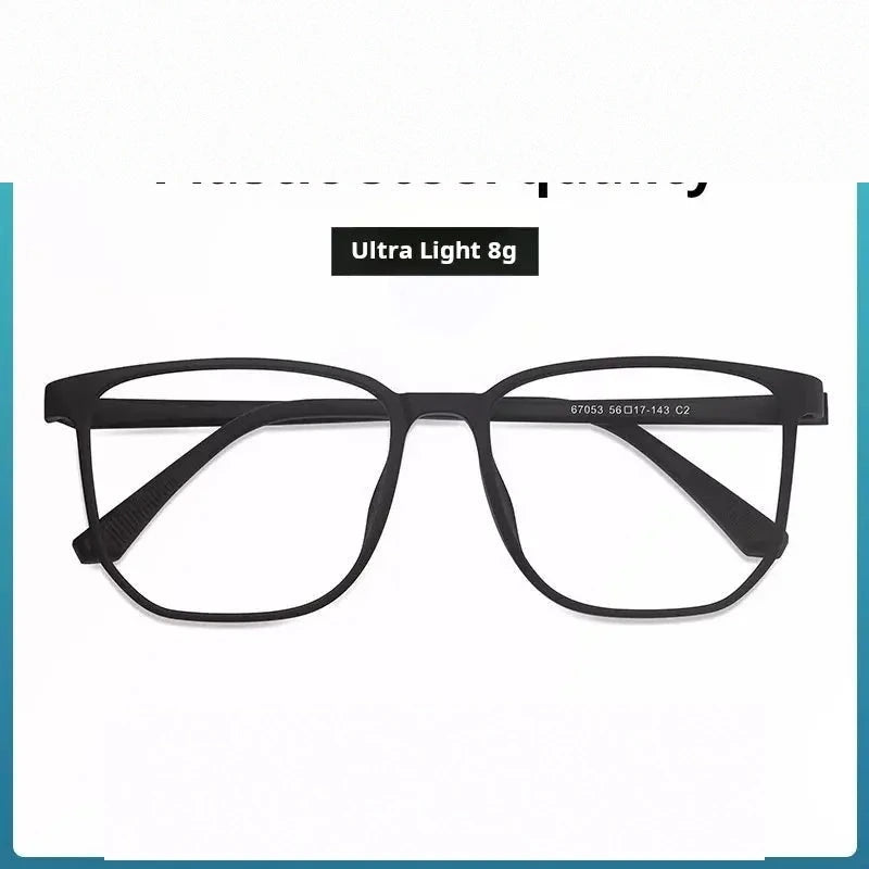 Xbora Unisex Full Rim Square Tr 90 Stainless Steel Eyeglasses 67053 - Matte Black