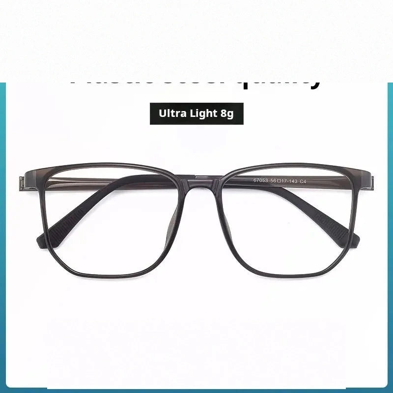 Xbora Unisex Full Rim Square Tr 90 Stainless Steel Eyeglasses 67053 - Olive Green