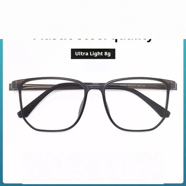Xbora Unisex Full Rim Square Tr 90 Stainless Steel Eyeglasses 67053 - Olive Green