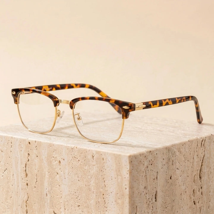 Xbora Unisex Full Rim Square Tr 90 Titanium Alloy Eyeglasses 549831 - C10