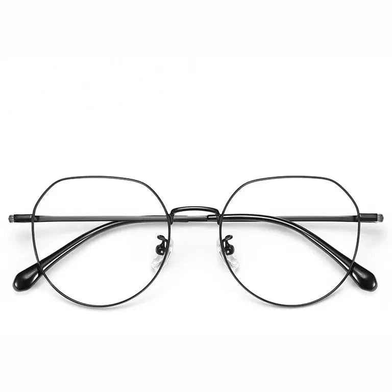 Xbora Women's Full Rim Flat Top Oval Titanium-Alloy Eyeglasses 123244 - Black