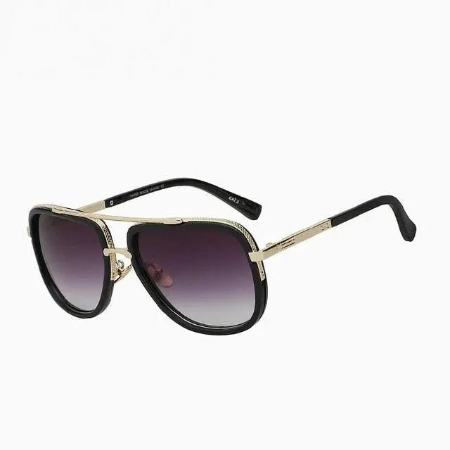 Xiu Brand Men's Square Sunglasses Men Women Big Frame - Gloss black frame
