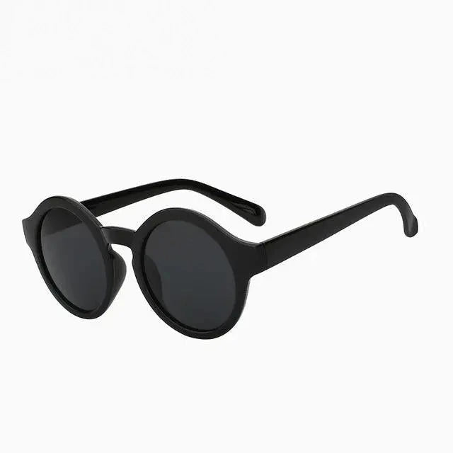 Xiu Brand Women's Round Circle Sunglasses Oem - Gloss black frame
