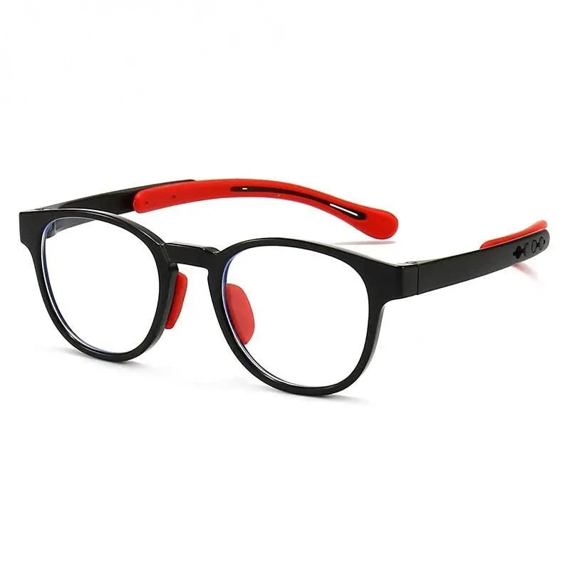 Yimaruili Children's Unisex Full Rim Square Silicone Eyeglasses 91045 - C1