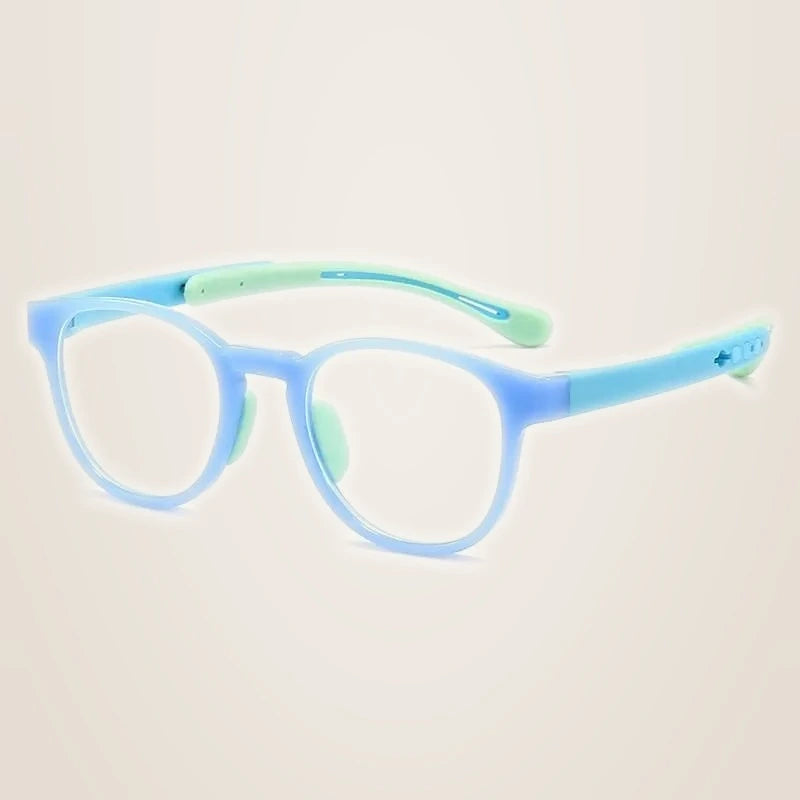 Yimaruili Children's Unisex Full Rim Square Silicone Eyeglasses 91045 - C2