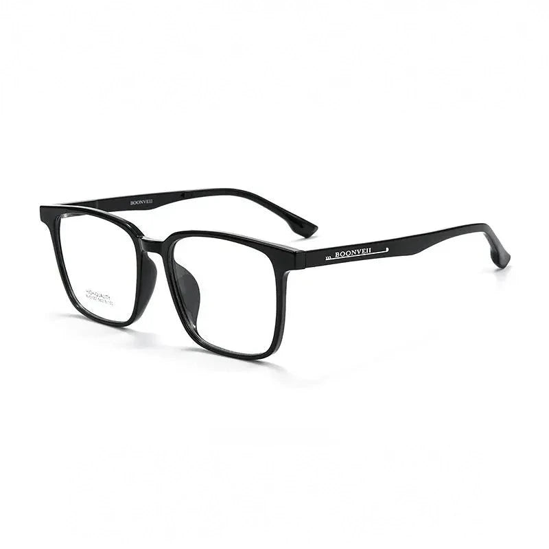 Yimaruili Men's Full Rim Big Square Tr 90 Eyeglasses 51007 - Black