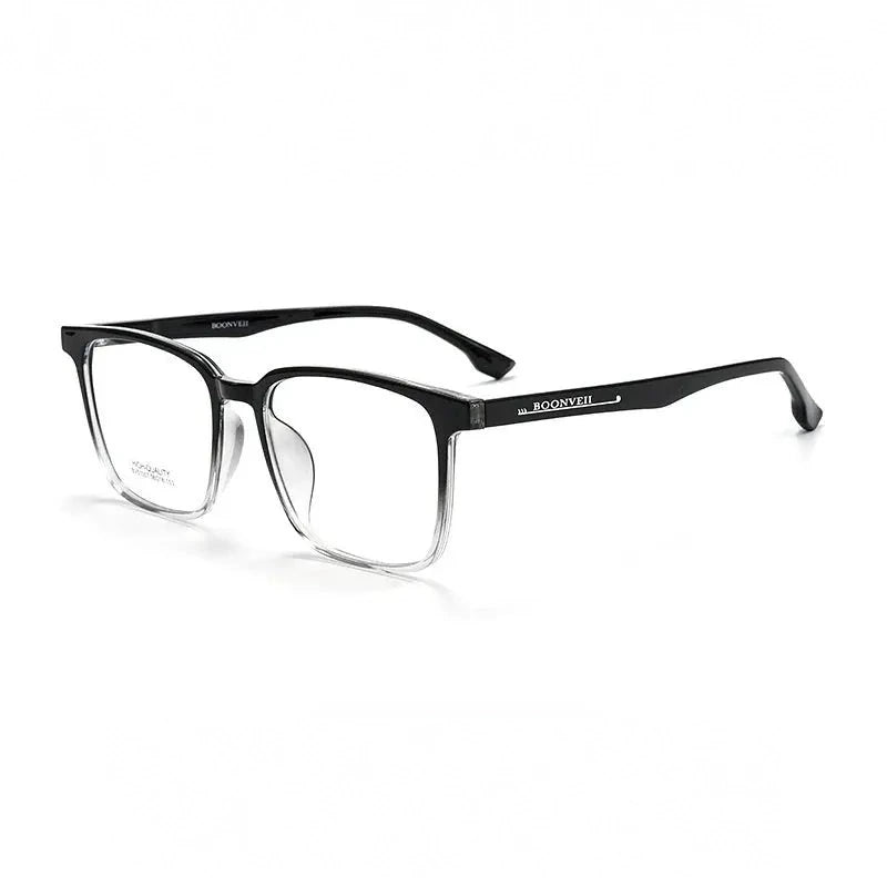 Yimaruili Men's Full Rim Big Square Tr 90 Eyeglasses 51007 - Black Gradient