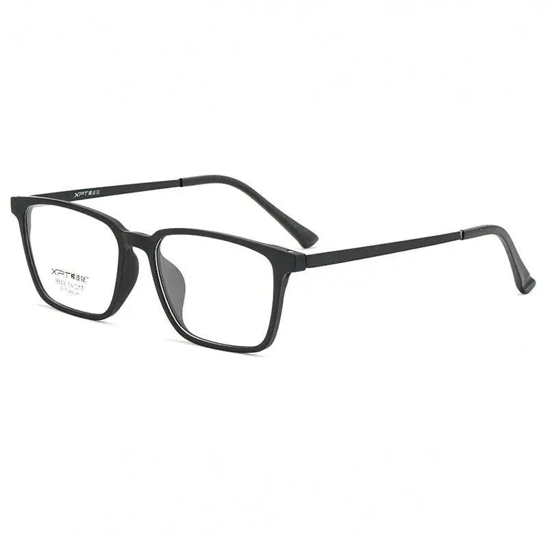 Yimaruili Men's Full Rim Square β Titanium TR 90 Resin Frame Eyeglasses 9822 - Black
