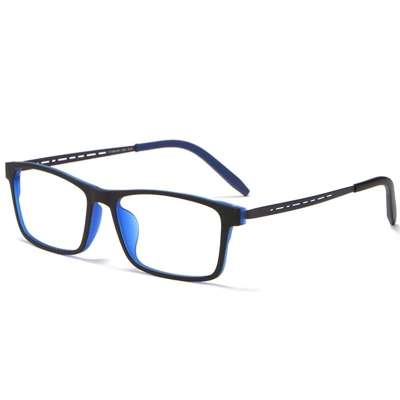 Yimaruili Men's Full Rim Square Tr 90 Titanium Anti Blue Light Reading Glasses Y8822 - Anti Blue Blue / 0