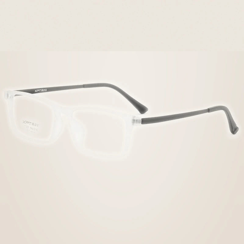 Yimaruili Men's Full Rim Square Tr 90 Titanium Eyeglasses 9821 - Transparent