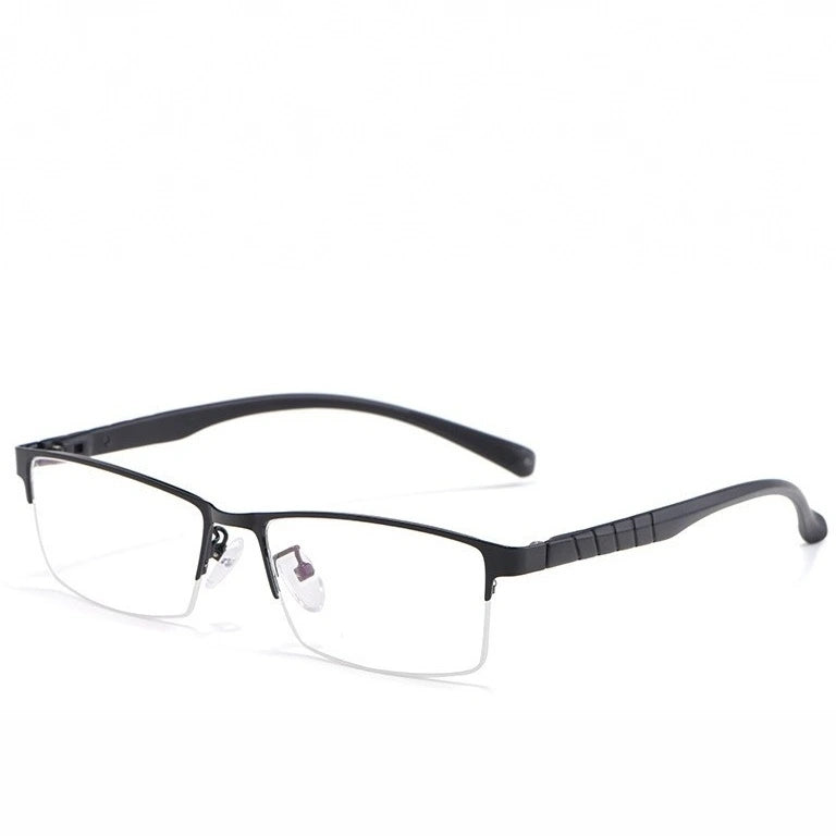 Yimaruili Men's Semi Rim Alloy Frame Eyeglasses 89033 - Black / China