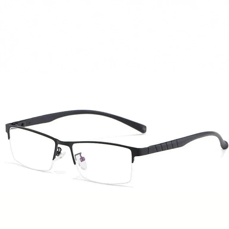 Yimaruili Men's Semi Rim Alloy Frame Eyeglasses 89033 - Matte Black / China