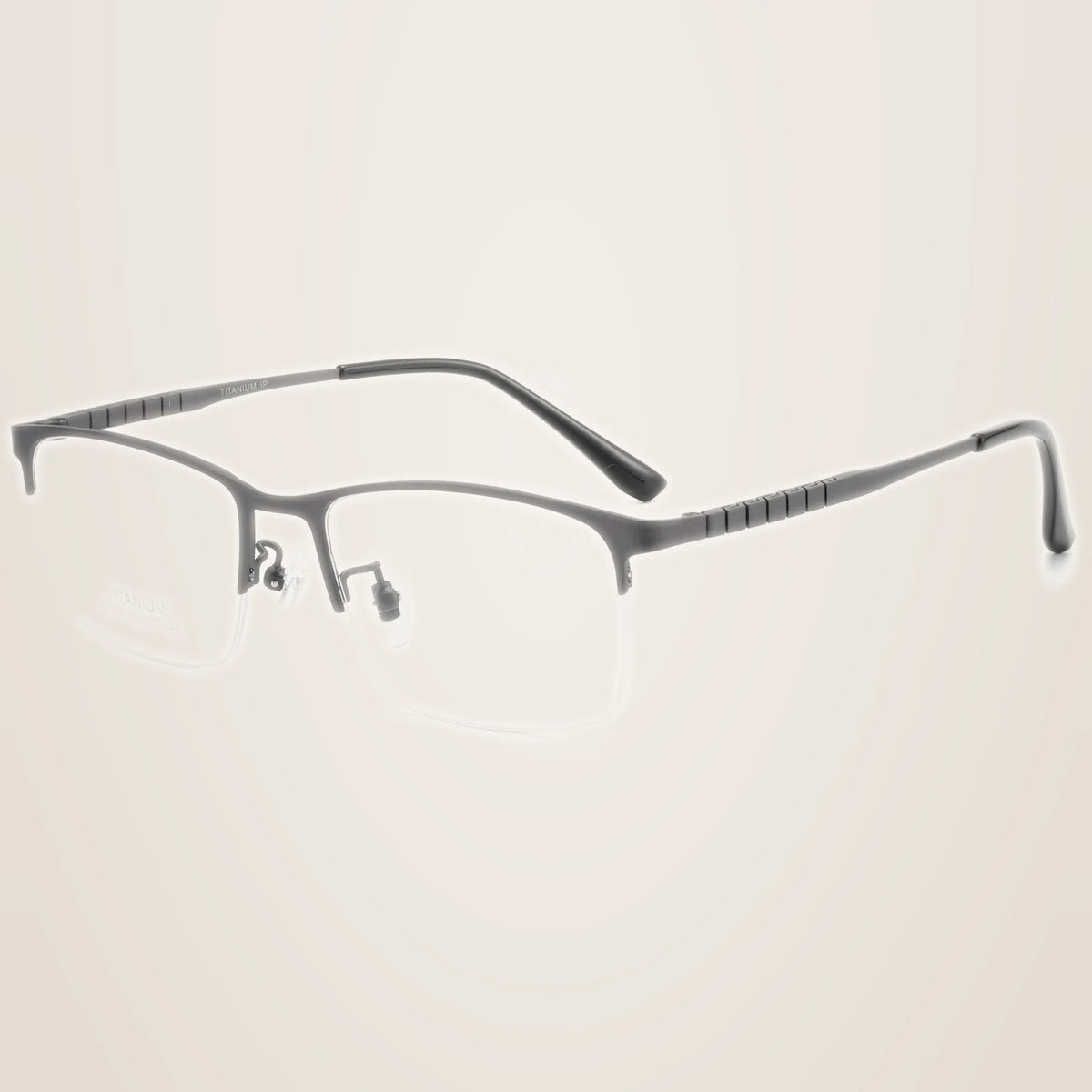 Yimaruili Men's Semi Rim Square Pure Titanium Eyeglasses 69779CN - Gun