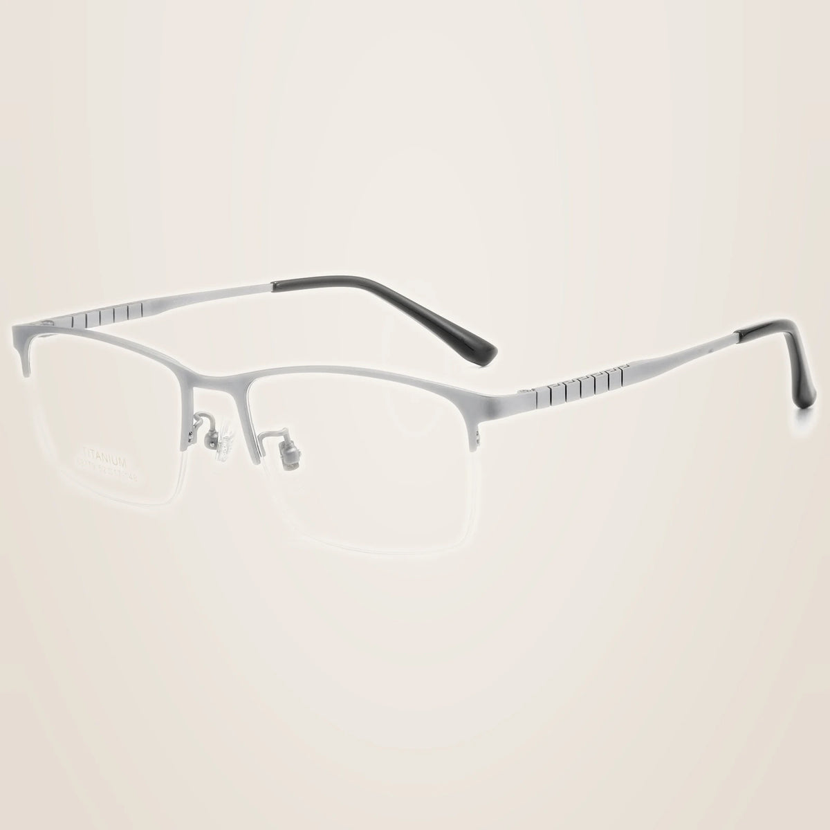 Yimaruili Men's Semi Rim Square Pure Titanium Eyeglasses 69779CN - Silver