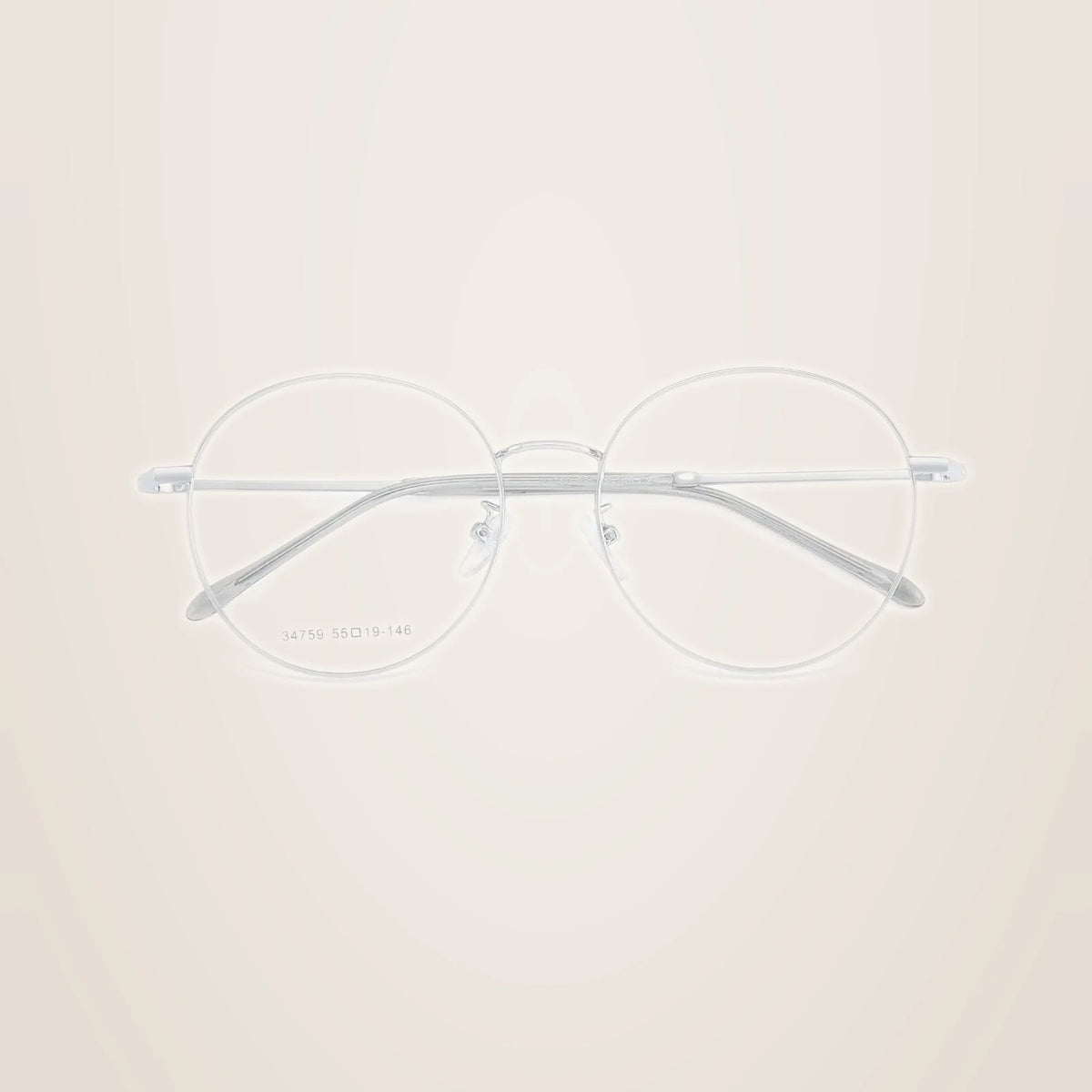 Yimaruili Unisex Full Rim Big Round Alloy Eyeglasses 34759 - Silver C3