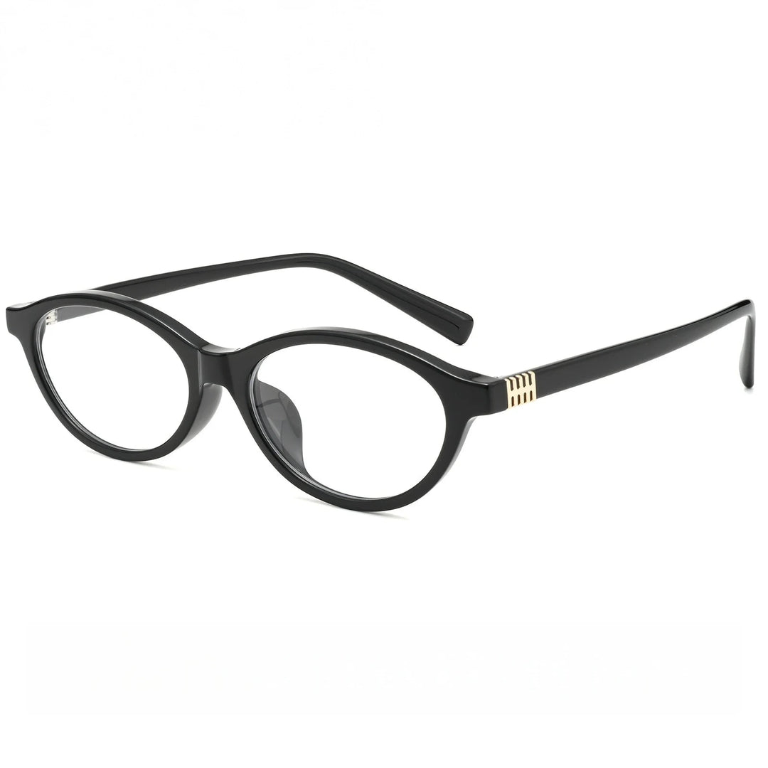 Yimaruili Unisex Full Rim Cat-Eye Acetate Eyeglasses 92280BD - Brihgt Black