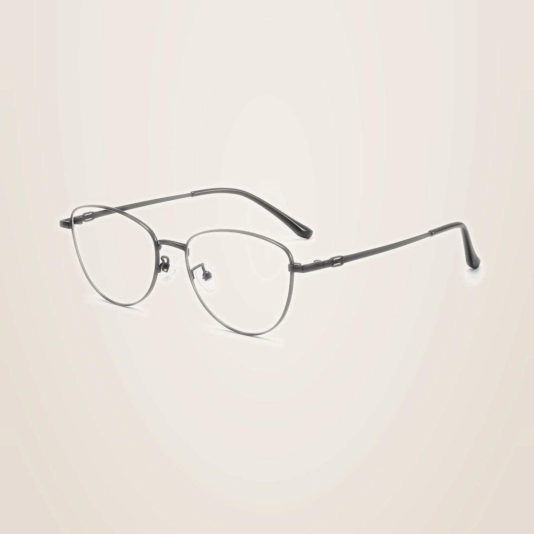 Yimaruili Unisex Full Rim Cat-Eye Pure Titanium Eyeglasses 97010 - Black