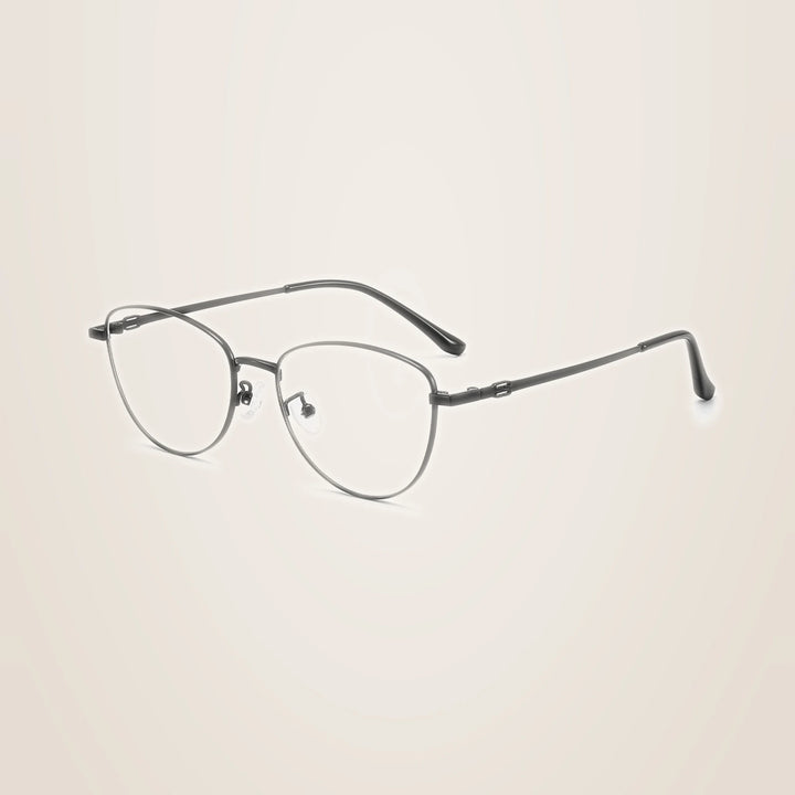 Yimaruili Unisex Full Rim Cat-Eye Pure Titanium Eyeglasses 97010 - Black
