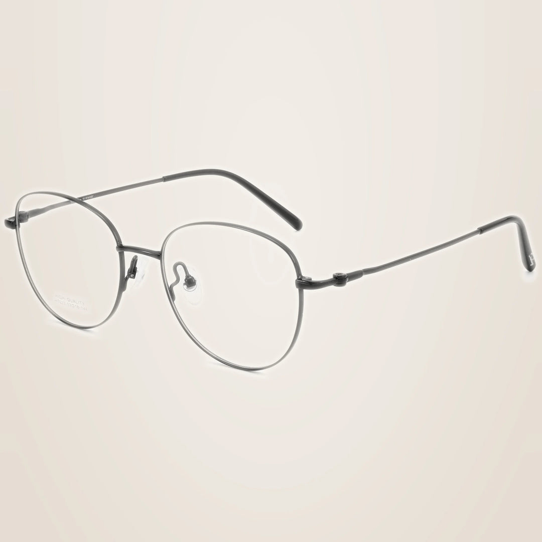 Yimaruili Unisex Full Rim Cat-Eye Pure Titanium Eyeglasses H7023X - Black