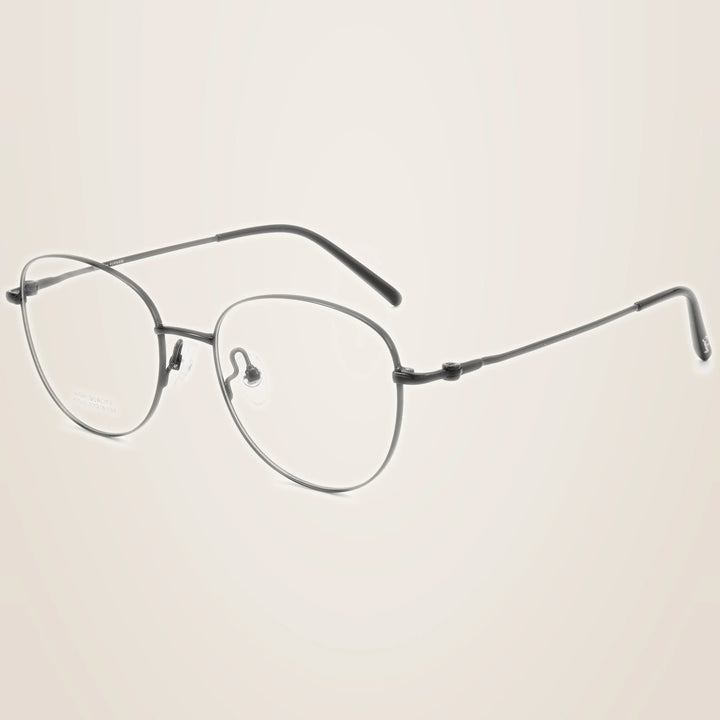 Yimaruili Unisex Full Rim Cat-Eye Pure Titanium Eyeglasses H7023X - Black