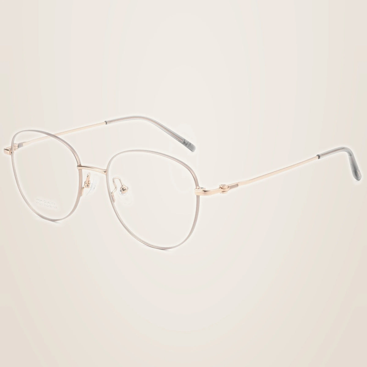 Yimaruili Unisex Full Rim Cat-Eye Pure Titanium Eyeglasses H7023X - Coffee Rose Gold