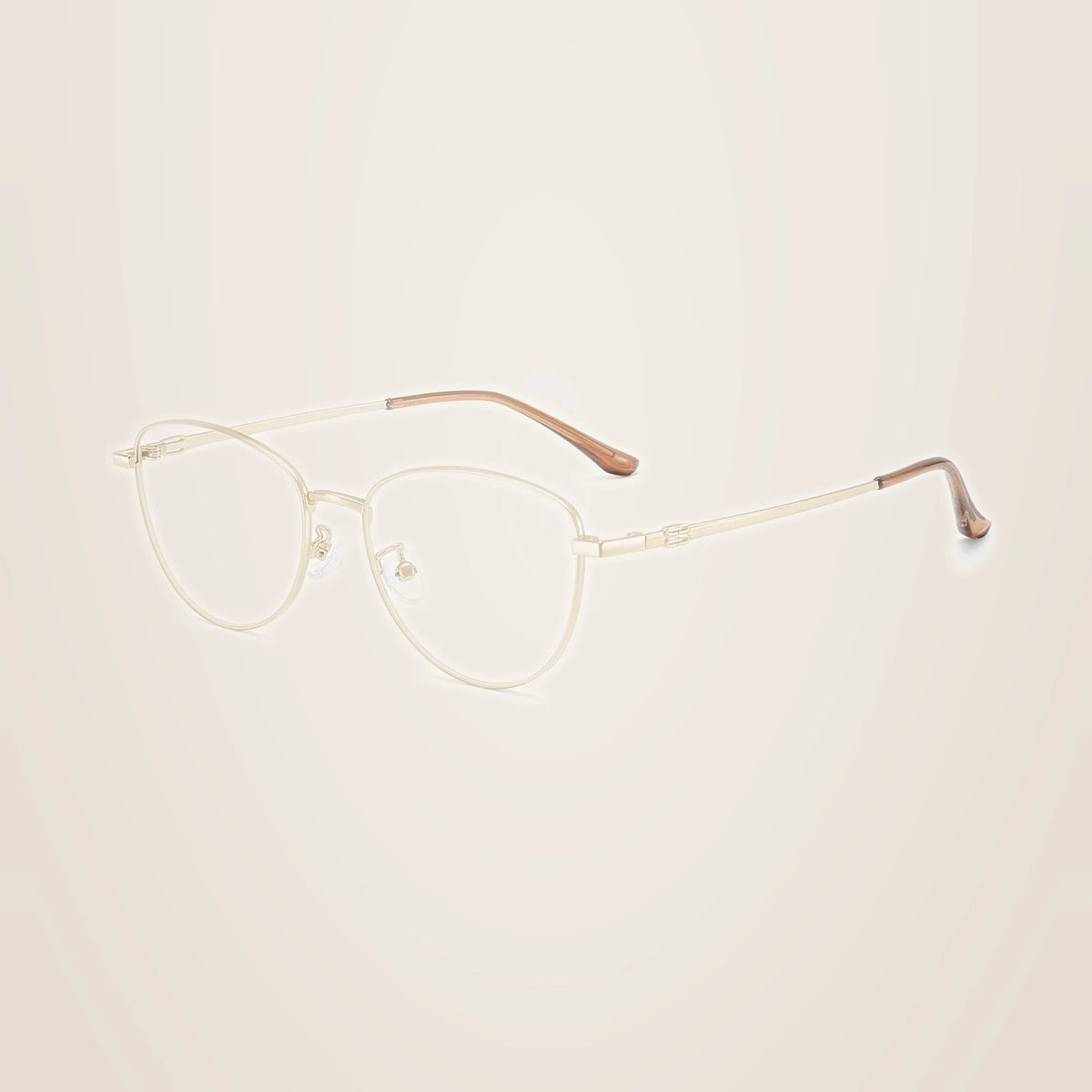 Yimaruili Unisex Full Rim Cat-Eye Pure Titanium Eyeglasses 97010 - Gold