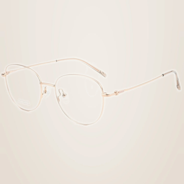 Yimaruili Unisex Full Rim Cat-Eye Pure Titanium Eyeglasses H7023X - Rose Gold
