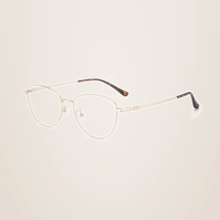 Yimaruili Unisex Full Rim Cat-Eye Pure Titanium Eyeglasses 97010 - Rose Gold