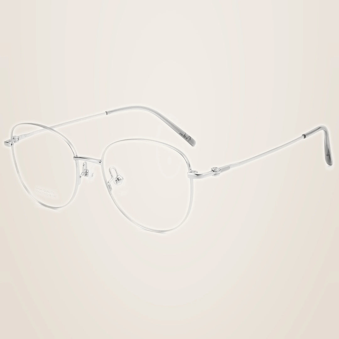 Yimaruili Unisex Full Rim Cat-Eye Pure Titanium Eyeglasses H7023X - Silver