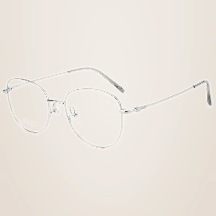 Yimaruili Unisex Full Rim Cat-Eye Pure Titanium Eyeglasses H7023X - Silver