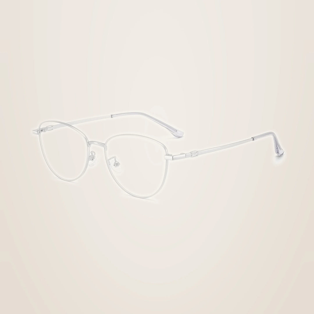 Yimaruili Unisex Full Rim Cat-Eye Pure Titanium Eyeglasses 97010 - Silver