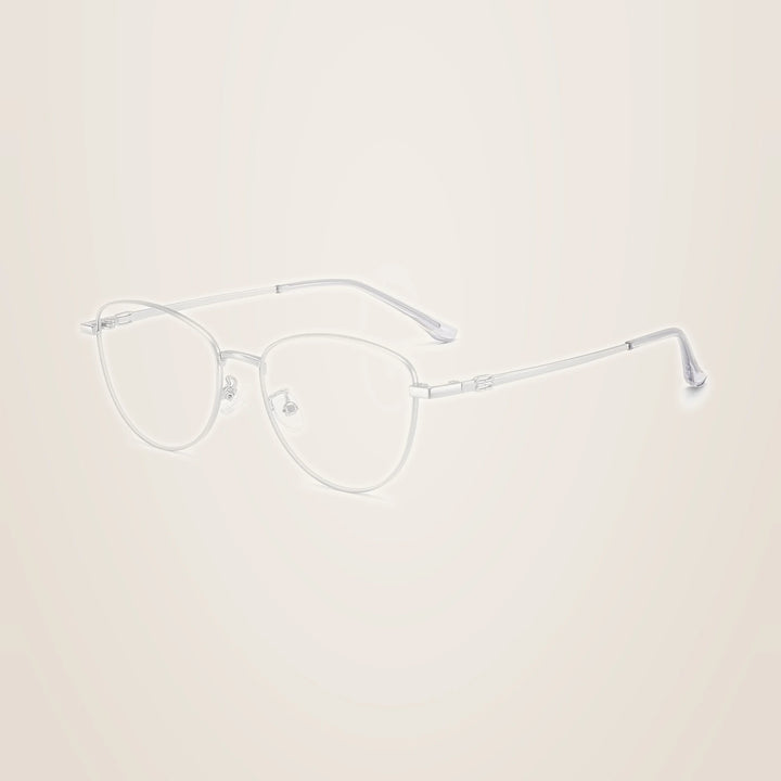 Yimaruili Unisex Full Rim Cat-Eye Pure Titanium Eyeglasses 97010 - Silver