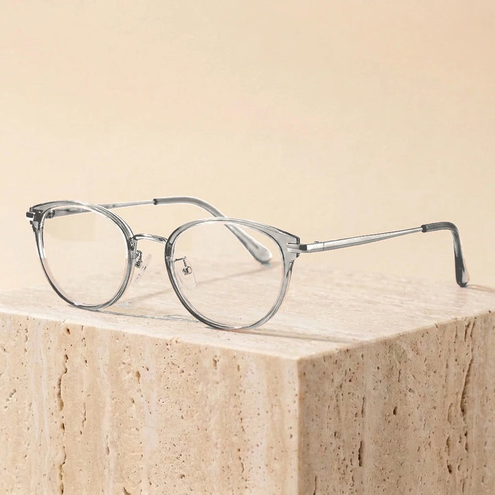 Yimaruili Unisex Full Rim Cat-Eye TR-90 Titanium Eyeglasses M6212Y - Transparent Gray
