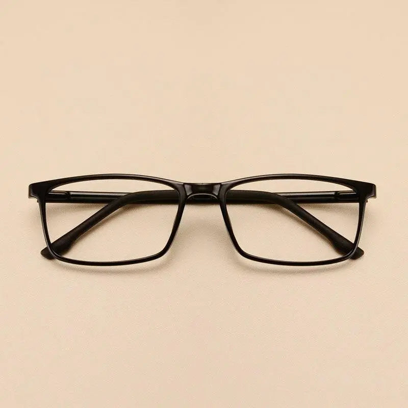 Yimaruili Unisex Full Rim Imitation Wood Grain Resin Frame Eyeglasses 98056 - Brihgt Black