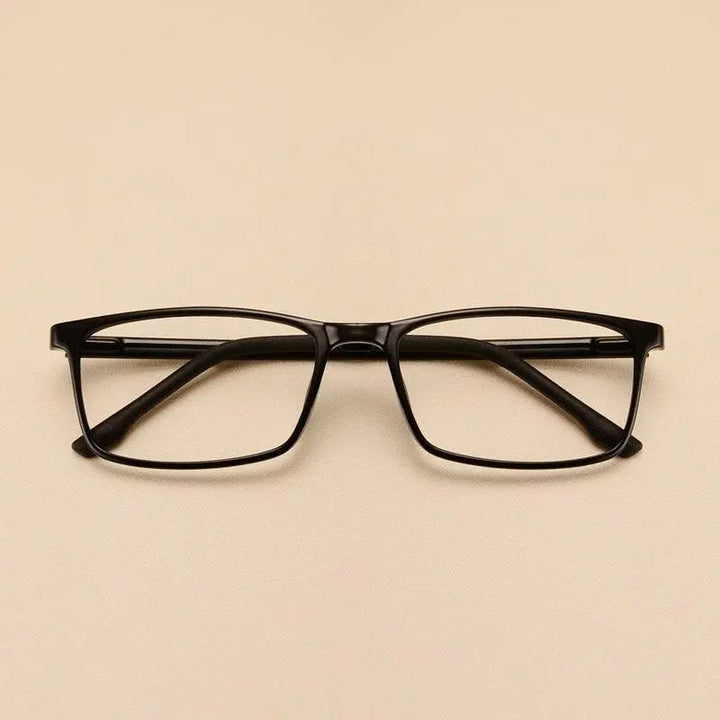Yimaruili Unisex Full Rim Imitation Wood Grain Resin Frame Eyeglasses 98056 - Brihgt Black