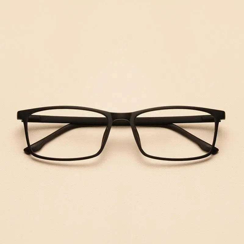 Yimaruili Unisex Full Rim Imitation Wood Grain Resin Frame Eyeglasses 98056 - Matte Black