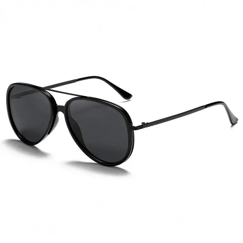 Yimaruili Unisex Full Rim Oval Double Bridge Alloy Sunglasses 28481 - C1