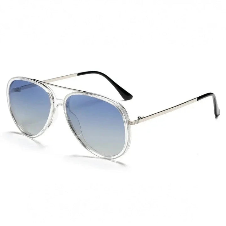 Yimaruili Unisex Full Rim Oval Double Bridge Alloy Sunglasses 28481 - C3