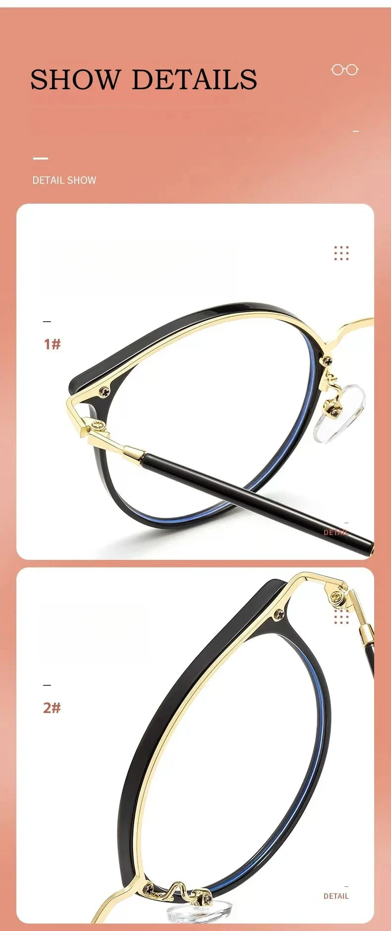 Yimaruili Unisex Full Rim Round Oval Tr 90 Alloy Eyeglasses 22642 - Size Chart